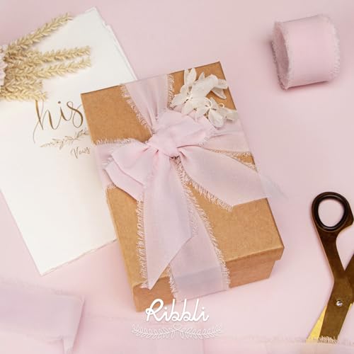 Pale Blush Pink Chiffon Ribbon 1 (60 Foot)