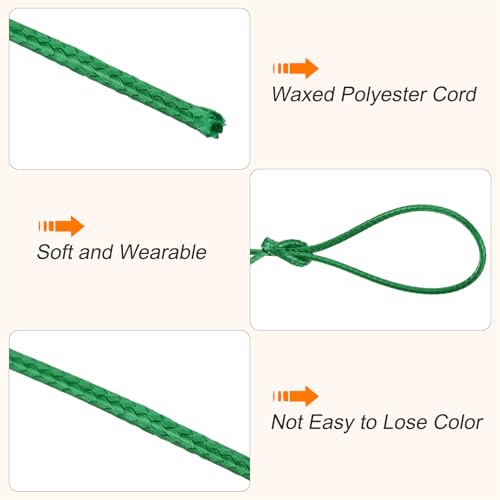 Waxed Cord 1mm Waxed Polyester Cord 175 Yard Wax String for Bracelet Making