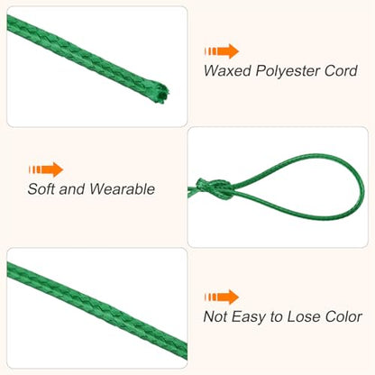 Waxed Cord 1.5mm Waxed Polyester Cord 175 Yard Wax String for Bracelet Making