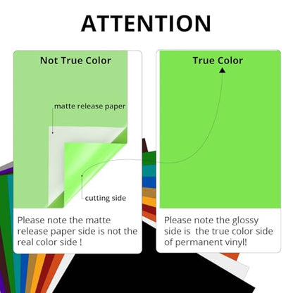 Lime Green Permanent Vinyl 12 Pack 12"x12" Compatible with Cricut (12 Count)
