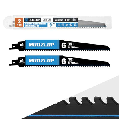 2Pack 9inch 6TPI High Reciprocating Saw Blades