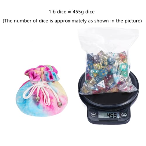 Large Dice Bags with Pockets Rainbow Storage Bag for DND RPG Games (21 Ounce)