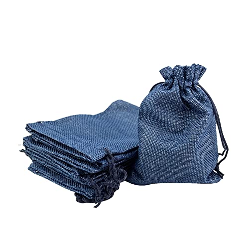 Pack of 25 Burlap Gift Bags with Drawstring Linen Jewelry Pouches Wedding Hessian Jute Bags for Birthday Jewelry and Treat Pouches Party Wedding Favors Gift