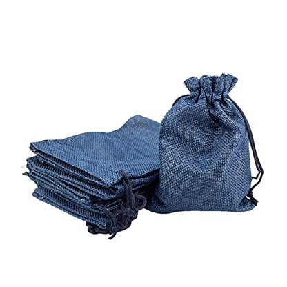 Pack of 25 Burlap Gift Bags with Drawstring Linen Jewelry Pouches Wedding Hessian Jute Bags for Birthday Jewelry and Treat Pouches Party Wedding Favors Gift