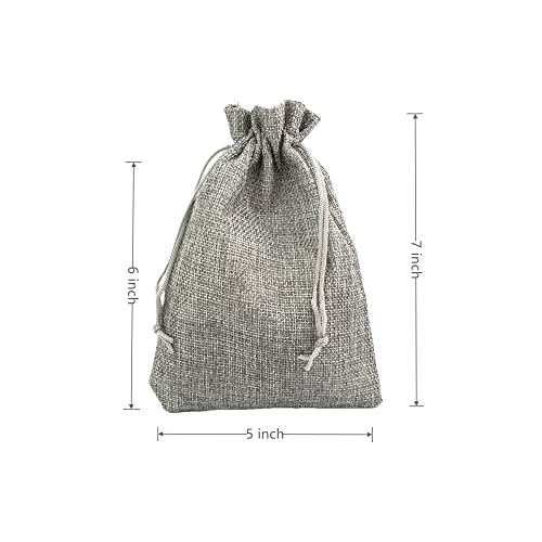 Pack of 25 Burlap Gift Bags with Drawstring Linen Jewelry Pouches Wedding Hessian Jute Bags for Birthday and Treat Pouches Party Wedding Favors Gift