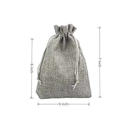 Pack of 25 Burlap Gift Bags with Drawstring Linen Jewelry Pouches Wedding Hessian Jute Bags for Birthday and Treat Pouches Party Wedding Favors Gift