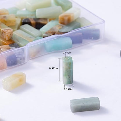 Natural Amazonite Rectangle Tube Beads 4x13mm 38cm (28 Count)