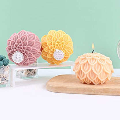 Nasturtium Ball Candle Silicone Mold Lotus Petal Flower Soap Mold for Fondant