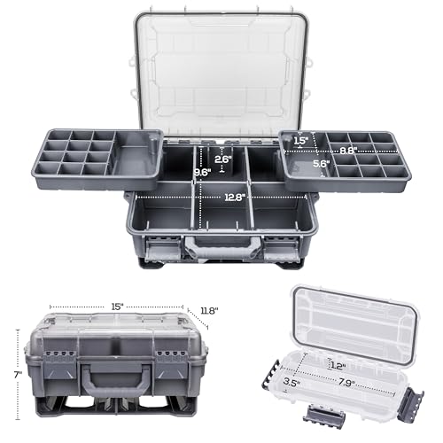 Universal Fishing Tackle Box with Two Small Tackle Tray