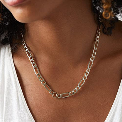16ft Figaro Chain Roll 6mm Silver Stainless Steel Necklace Chain for Jewelry Making