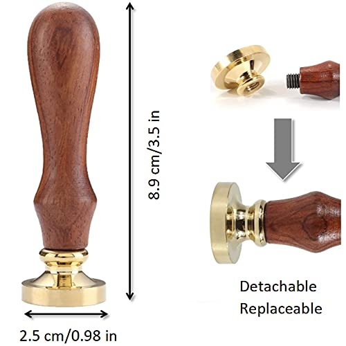 Celtic Knot Seal Wax Stamp with 6 Patterns Removable Brass Head + 1 Wood Handle