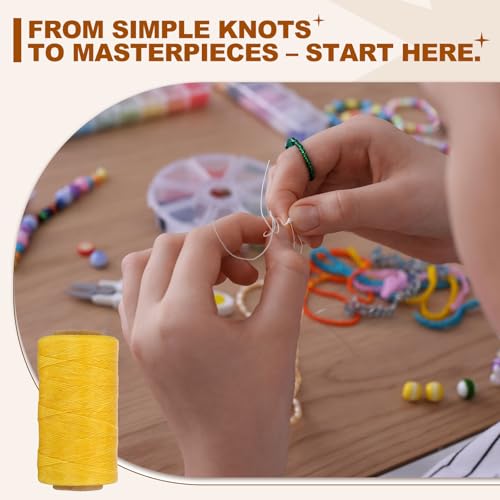 284 Yard Flat Waxed Thread 150D 1mm Leather Sewing Cord for Repairing Shoes Bags Wallets Jewelry Making DIY Leather Craft