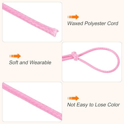 Waxed Cord 1.5mm Waxed Thread 87 Yard Wax String Leather Cord for Bracelet Making