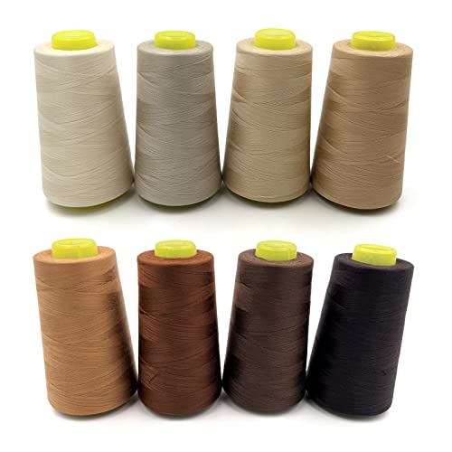 8 Cones of 3000 Yards Each Spool Thread for All Purpose Sewing (8 Count)