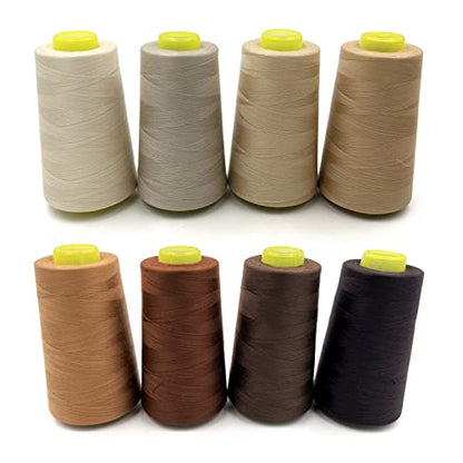 8 Cones of 3000 Yards Each Spool Thread for All Purpose Sewing (8 Count)