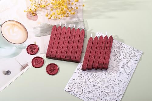 12Pcs Sealing Wax Sticks with Wicks for Wax Seal Stamp (12 Count)