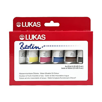 Berlin Pro Artists Water Mixable Oil Paint Set of 6 (7.5 Ounce)