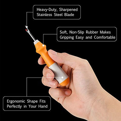 5 Pieces Seam Ripper for Sewing Ergonomic Seam Ripper Colorful Large Thread Remover Stitch Tool Handy Thread Picker for Sewing Crafting Embroidery Removal Tool (5 Count)