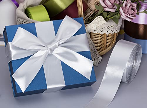1 1 2 Inch Silver Solid Satin Ribbon for Gift Wrapping (150 Foot)