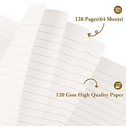 6 Pack Lined Black Notebook Journals