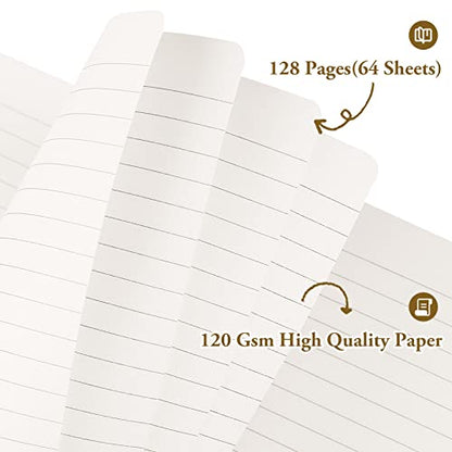 6 Pack Lined Black Notebook Journals