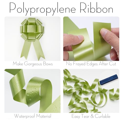 2.5 Inch Sage Green Polypropylene Ribbon
