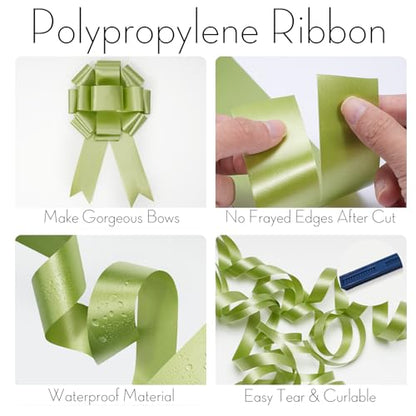2.5 Inch Sage Green Polypropylene Ribbon