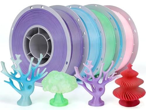 Crystal Rainbow PLA 3D Printer Filament Bundle (141.0958 Ounce)