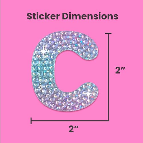 Sparkly Rhinestone Alphabet Letter Sticker C