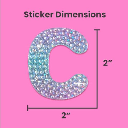 Sparkly Rhinestone Alphabet Letter Sticker C