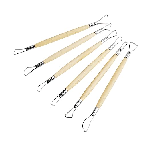 6Pcs Pottery Clay Sculpting Tools Set with Double Ended Loops