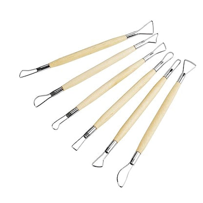 6Pcs Pottery Clay Sculpting Tools Set with Double Ended Loops