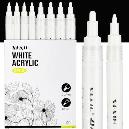 Acrylic White Paint Pens (8 Count)