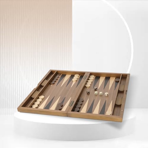 GSE Premium Wooden Inlay Backgammon Board Set