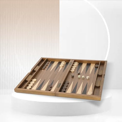 GSE Premium Wooden Inlay Backgammon Board Set