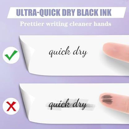 Gel Pens 0.5mm Quick Dry Black Ink Fine Point Smooth Writing Pens for Office School Supplies Stocking Stuffers for Women Girls Nurse Teacher