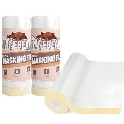 Pre Taped Masking Film 5feet x 90feet Plastic Cover for Painting