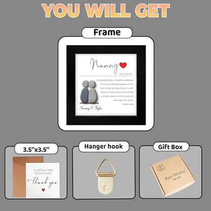 Personalized Grandma Pebble Art Frame