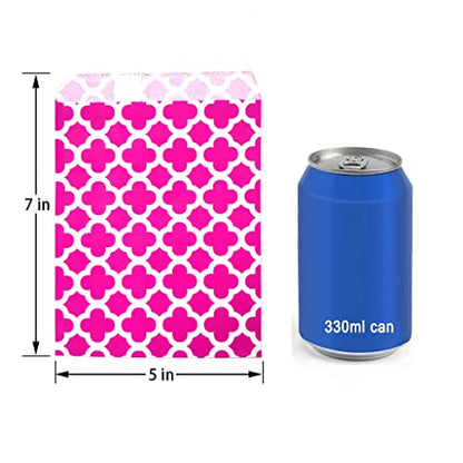 200 Pcs Hot Pink Candy Buffet Bags