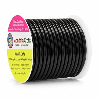 10 Gauge Black Anodized Aluminum Craft Wire