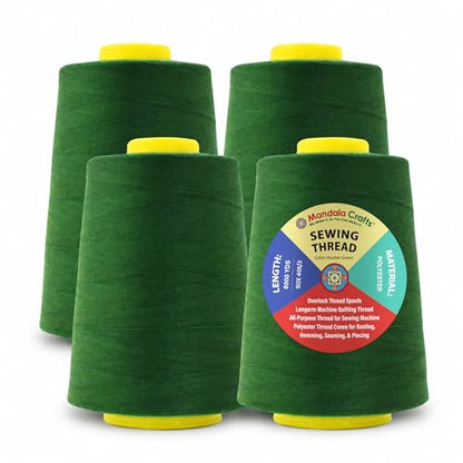 40S 2 Hunter Green Polyester 4 Pack of Serger Threads Cones