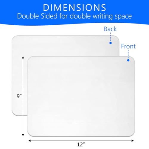Small Dry Erase Board 9x12 Mini White Board for Kids 6 PK Double Sided
