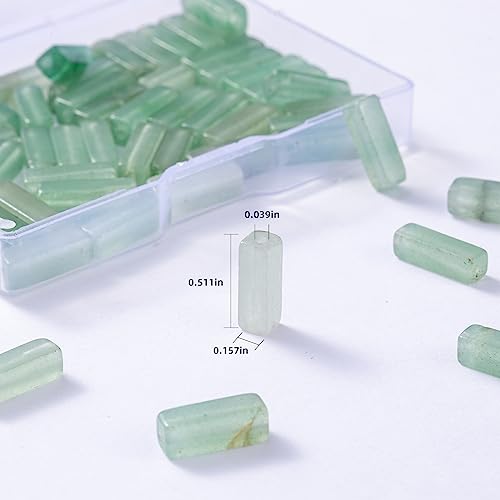 Natural Green Aventurine Rectangle Tube Beads 4x13mm 38cm (28 Count)