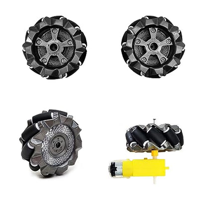 DIY Mecanum Wheel Robot Kit Parts 4WD Omnidirectional Wheels Smart Robot Car Chassis Kit Robotics Accessory for Adult Age 15+ (8 Count)