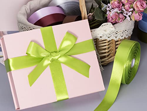 1 Inch Apple Green Solid Satin Ribbon for Gift Wrapping