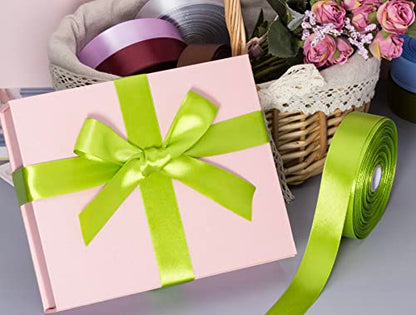 1 Inch Apple Green Solid Satin Ribbon for Gift Wrapping