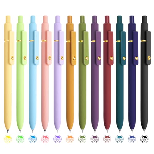 12 Pcs Color Pens for Journaling 0.5mm Fine Point Colored Gel Ink Pen (12 Count)