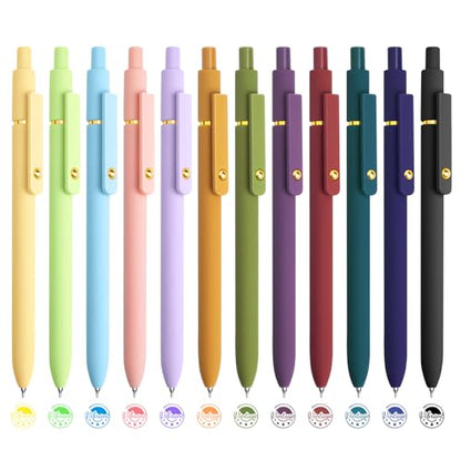 12 Pcs Color Pens for Journaling 0.5mm Fine Point Colored Gel Ink Pen (12 Count)
