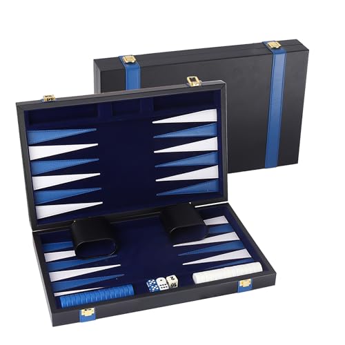 GSE Premium Leather Backgammon Board Game Set