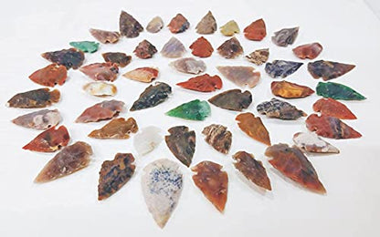 50 PC Lot Flint Arrowhead OH Collection Project Spear DIY Points arrowheads (50 Count)